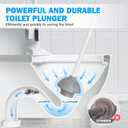 Toilet Plunger and Brush Set, Bowl Brush and Heavy Duty Toilet Plunger with Ventilated Holder, 2-in-1 Toilet Brush and Plunger Combo for 5.3-inch Toilet Drain Bathroom Deeply Cleaning(White & Grey)