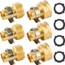 3 Set Brass Garden Hose Repair Connector Kit with Clamps, Fit for 5/8" Garden Hose Fitting,5/8'' Barb x 3/4'' GHT Garden Hose Adapter/Fittings, Water Hose Repair Kit