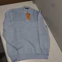 PJ PAUL JONES Men's Pullover Sweater Quarter Zip Slim Fit Mock Neck Polo Sweater Light Blue, Large