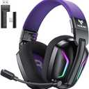 WESEARY Wireless Gaming Headset for PS5, PS4, PC, Switch & Mac, 20ms Ultra-Low Latency, 2.4GHz USB & Bluetooth 5.4 Gaming Headphones with Mic, 50H Battery Life, 3D Spatial Audio, Aurora Purple