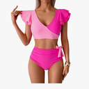 Womens One Piece Swimsuits-Sexy Deep V Neckline Tummy Control Bathing Suit Slimming Mesh Swimwear, M