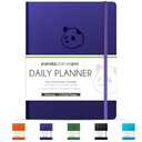 Panda Planner Pro A4 Daily Planner 2026 – 6 Month Undated Planner with Hourly Schedule, Large 8.5x11 Layout, To Do List, Daily Journal, Goal Planner, Habit Tracker & Gratitude Organizer for Home/Office – Purple