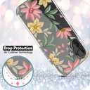 Ranz Case for iPhone 16, Anti-Scratch Shockproof Series Clear Hard PC+ TPU Bumper Protective Cover Case for iPhone 16 (6.1") - Floral Painting