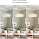 VONLUCE 20" Drum Chandelier, 3-Light White Fabric Pendant Light Fixture
