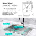 27 inch Kitchen Sink Drop in Stainless Steel Top Mount Sink with Brushed Finish, Single Bowl Workstation Sink with Basket Strainer and Kitchen Sink Caddy Organizer 26.8"D x 17.7"W x 8.3"H