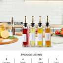 sweet grain Olive Oil Dispenser Bottle for Kitchen(4 Pack) - 17oz/500ml Oil And Vinegar Dispenser with 36 Labels and Silicone Funnel, Glass Soy Sauce Dispenser - Gold