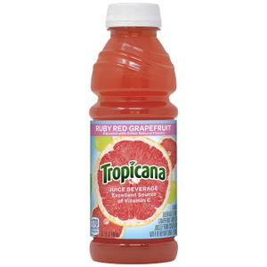 Tropicana Ruby Red Grapefruit Juice Drink, 15.2 fl oz Bottles, (Pack of 12)(BB: July 19, 2025)