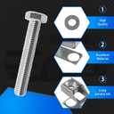 4-Piece Exhaust Manifold Hardware Kit with Flange Bolts & U-Nuts Compatible with 2004-2024 Chrysler Aspen Dodge Dakota Challenger Ram 1500 Jeep Wrangler Replaces 03442 6036734AA 6036684AA