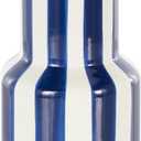 Deco 79 Ceramic Decorative Vase Round Centerpiece Vase with Blue Vertical Stripes, Flower Vase for Home Decoration 5" x 5" x 11", White