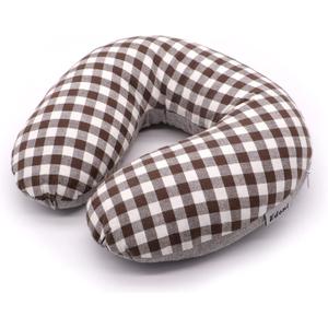 Buckwheat Neck Pillow for Sleeping U Shaped Pillow Cooling Travel Cervical Sleeping Pillow Head Neck Contour Support for Side Sleepers(12x12 inch, AB-Black)