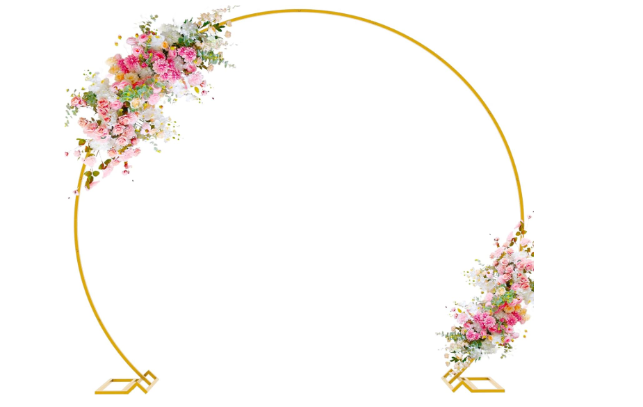Wokceer Round Backdrop Stand 8FT Gold Wedding Arch Metal Circle Balloon Arch Stand for Birthday Party Wedding Bridal Shower Anniversary Ceremony