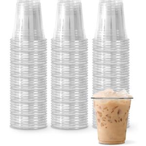 [200 COUNT] HAKOWARE 8 oz Ultra Clear Disposable Plastic Cold Cups, Disposable Cups 8 oz for Wedding & Party, Plastic Cocktail Cups, Disposable Clear Cups for Iced Coffee & Cold Beverage