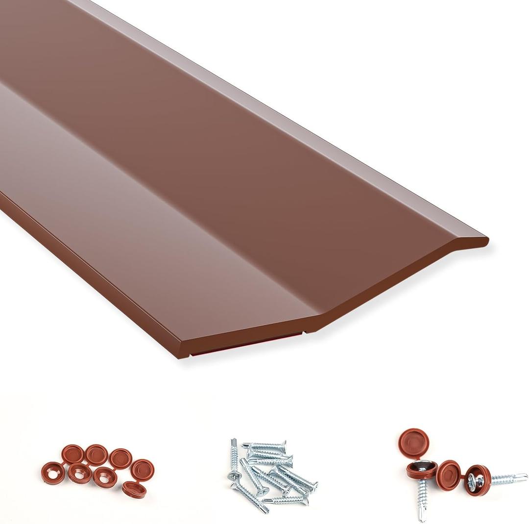 Elvone Garage Door Seal Top and Sides, 36 FT Universal TPE Weather Stripping Garage Door Trim Seal Weatherproofing Garage Door Seals with Nails and Lids in Brown