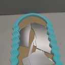 Arched Wall Mirror Home Office Decor, Cute Wall-Mounted Decorative Mirrors for Modern Apartment Bedroom Nusery Room Decoration, Hanging Wall Art Above TV Desk Table Decor (Turquoise Blue) (16x10")