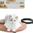 Pet Heating Pad for Cats Dogs Indoor & Sheltered Outdoor Waterproof Heated Cat Bed Heated Dog Bed Chew Resistant Cord Constant Temperature Brown Round 16 Inch