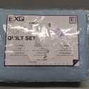 QX soft and cozy quilt Bed Set , Full/Queen size, 1 Quilt, 2 Pillow sham , Light blue