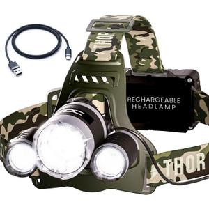 TDC Head Lamp Led Rechargeable Super Bright - USB-C Headlamp for Adults - Head Lights for Forehead - 1080 Lumen Head Flashlight - 10HR Battery for Hardhat, Camping, Hunting, Work