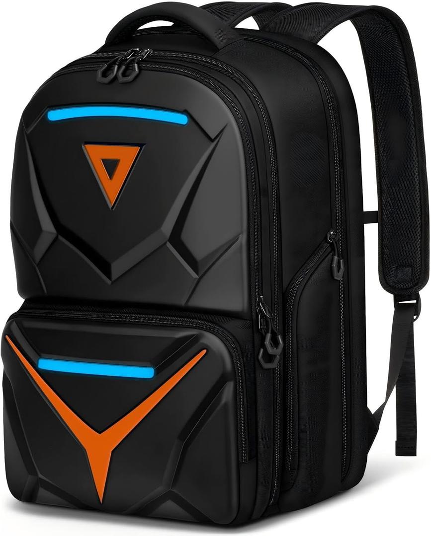MATEIN Hard Shell Gaming Backpack for Men, Waterproof Extra Large Laptop Backpack with EVA Front Shield, 18 inch TSA Approved Gaming Laptop Bag with Controller Pockets & Cooling Pad Compartment