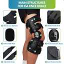 Komzer OA Unloader Knee Brace - Adjustable 3-Point Medial/Lateral Offloading Support for Osteoarthritis Pain, Bone-on-Bone Joint Degeneration & Recovery, ROM Control, Universal Fit for Men & Women, Black, Right