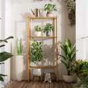 AmazerBath Bamboo Over The Toilet Storage Shelf, 2-Tier Over Toilet Organizer Rack, Freestanding Above Toilet Shelf for Bathroom, Laundry, Space Saver, Natural Color