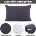 MOON LENCE Camping Pillows 2 Pack, Compressible Camp Pillow with Washable Cover & Carry Bag, Plush Filled Backpacking Pillow for Hiking, Travel, Sleeping 14"x18" Grey