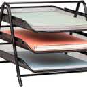 Mind Reader 3-Tier Paper Tray, Desktop Organizer, File Storage, Workspace, Office, Metal Mesh, 11.75"L x 13.75"W x 10"H, Black