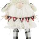 Mud Pie Christmas Buffalo Check Dangle Leg Gnome, Jolly 19" x 6"
