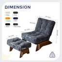 MAXYOYO Accent Chair with Ottoman Adjustable Backrest, Tufted Living Room Chair Upholstered Lounge Chair with Footrest Set, Modern Chair Cozy Reclining Chair for Reading Room, Dark Grey