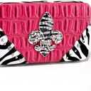 MARCO M KELLY Rhinestone Checkbook Wallet for Women, Faux Leather Multi-Function Clutch with ID Window and Credit Card Holder Pink