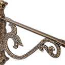 Decorative Shelf Bracket 10 inch, Antique Brass Hammered Shelf Brackets for Shelving, Heavy Duty Vintage, DIY Projects, Hardware Included, 4 Pack