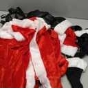 Liitrsh 6 Pcs Santa Claus Costume for Men Christmas Santa Outfit Vest Tops Santa Hat Pant Gloves Belt Shoe Covers for Cosplay M