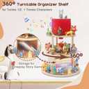 360 Rotating Storage Shelf for Toniebox 1/2, 3-Tier Organizer Holder for 30~40 Tonies Figures, Wooden Magnetic Stand Display for Tonie Box + Characters + Tonieplay Game + Controller
