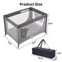 Pamo Babe Compact Pack and Play - Portable Crib for Baby, Lightweight Foldable Travel Playard with Mattress Pad & Carry Bag, Safe Breathable Travel Bed for Home, Trips & Family Visits, Cute Pattern