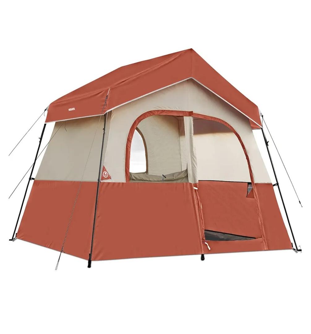 HIKERGARDEN 6 Person Camping Tent - Portable Family Cabin Tent for Camp, Windproof Fabric Camp Tent Outdoor for Hiking, Backpacking, Traveling