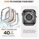 Goton 40mm Waterproof Bling Case for Apple Watch Screen Protector SE 3/ 2/ 1, Series 6/ 5/ 4 40 mm, Sparkling PC Front Bumper & Hollow Back for iWatch Cover, Splash-Resistant, Easy Install