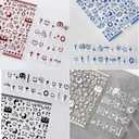 4 Sheets Klein Blue Flame Smile Face Nail Art Sticker Decals ins Minimalist Style Klein Blue Nail Art Sticker Impressionist Lines Star Smile Face for Men and Women Nail Art Decoration (4 Colors)