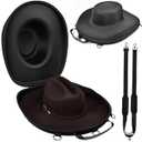 Travel Hat Box, Hard Hat Carrier Case for Cowboy, Panama, fisherman&Tweed Hats, Crush-Proof Hats Holder Storage for Women, Organizer Bag Container, Luggage Straps, Adjustable Shoulder Strap(Box only)