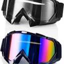 2Pcs Dirt Bike Goggles Motocross Motorcycle ATV Riding Dustproof Windproof Off Road Racing MX Four Wheeler Goggles (Colorful, Clear)