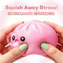2026 Upgrade Dumpling Squishy Mystery Box,New Dumpling Squishy Blow Bubbles,Dumplings Stress Balls Fidget Sensory Balls,Rainbow Dumplings, Cute Anxiety Relief Fidget (Pink)