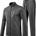 MoFiz Men's Tracksuits Set Long Sleeve Causal Full Zip Running Sports Sweatsuit For Men 2 Piece Outfits, M