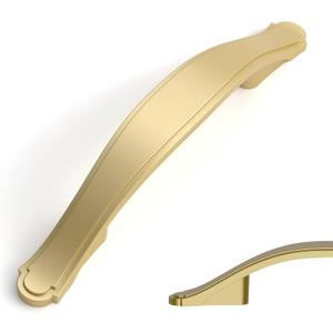 Amerdeco 10 Pack Brushed Gold Cabinet Pulls 3 Inch(76mm) Hole Center Drawer Pulls Cabinet Hardware Kitchen Cabinet Handles for Bathroom Dresser Pulls ZH0068 Amerdeco 10 Pack Brushed Gold Cabinet Pulls 3 Inch(76mm) Hole Center Drawer Pulls Cabinet Hardware Kitchen Cabinet Handles for Bathroom Dresser Pulls ZH0068
