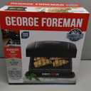 George Foreman 4-Serving Removable Plate Electric Grill and Panini Press, George Tough Non-Stick Coating, Drip Tray Catches Grease, Black, 12"D x 12"W x 6.5"H