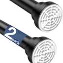 2-Pack Black Shower Curtain Rod 46 to 78 Inches, Adjustable Spring Tension Curtain Rods Anti-Slip and Rust,Shower Tension Rod for Bathroom, Closet, Window, Room Divider, Easy Installation, No Drilling