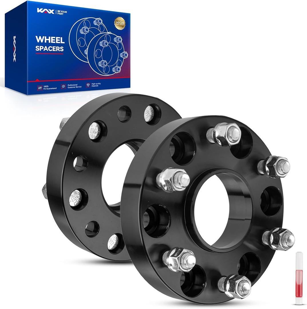 KAX 6x5.5 Wheel Spacers,1.25 inch 6 Lug Hub Centric Wheel Spacers fit for Silverado 1500, 1500, Sierra 1500, Tahoe, K1500, Silverado 1500 LTD, Suburban with M14x1.5 Studs 78.1mm Hub Bore,2Pcs (black)
