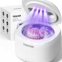 Ultrasonic Retainer Cleaner Machine, 49kHz Dental Cleaning Pod for Night Guards, Mouth Guards, Aligner, Braces, Toothbrush, Jewelry, Dentures, Ultrasonic Cleaner for Oral Dental Care, 220ML, White