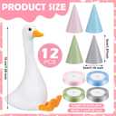 Blueweenly 12 Sets Silly Goose Birthday Decor 1st Adopt a Goose Party Favor Gift 7.1 Inch Stuffed Animal with Mini Party Hat and Ribbon for Christmas Birthday Gift(Cute,Colorful)