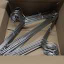 50 Pack Metal Coat Hangers Clothing Hangers Heavy Duty, Stainless Steel for Coat Clothes Shirt Suit Pant, 16.4 Inch Silver Wire Hanger (Without grooves)