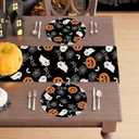 4 x XCHI Boo Spooky Ghost Pumpkin Halloween Round Placemats Set of 4 Table Mats Table Decorations 14x14 Inch