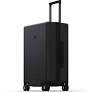 LEVEL8 Checked Luggage, Large Suitcase, Lightweight Luminous Textured Tsa Approved Medium Hardside Luggages with 8 Spinner Wheels, 24 Inch, Dark Grey