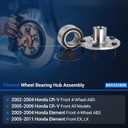 Autoround BR930580K Front Wheel Bearing and Hub Assembly Compatible with Honda CR-V 2002-2006, Element 2003-2011